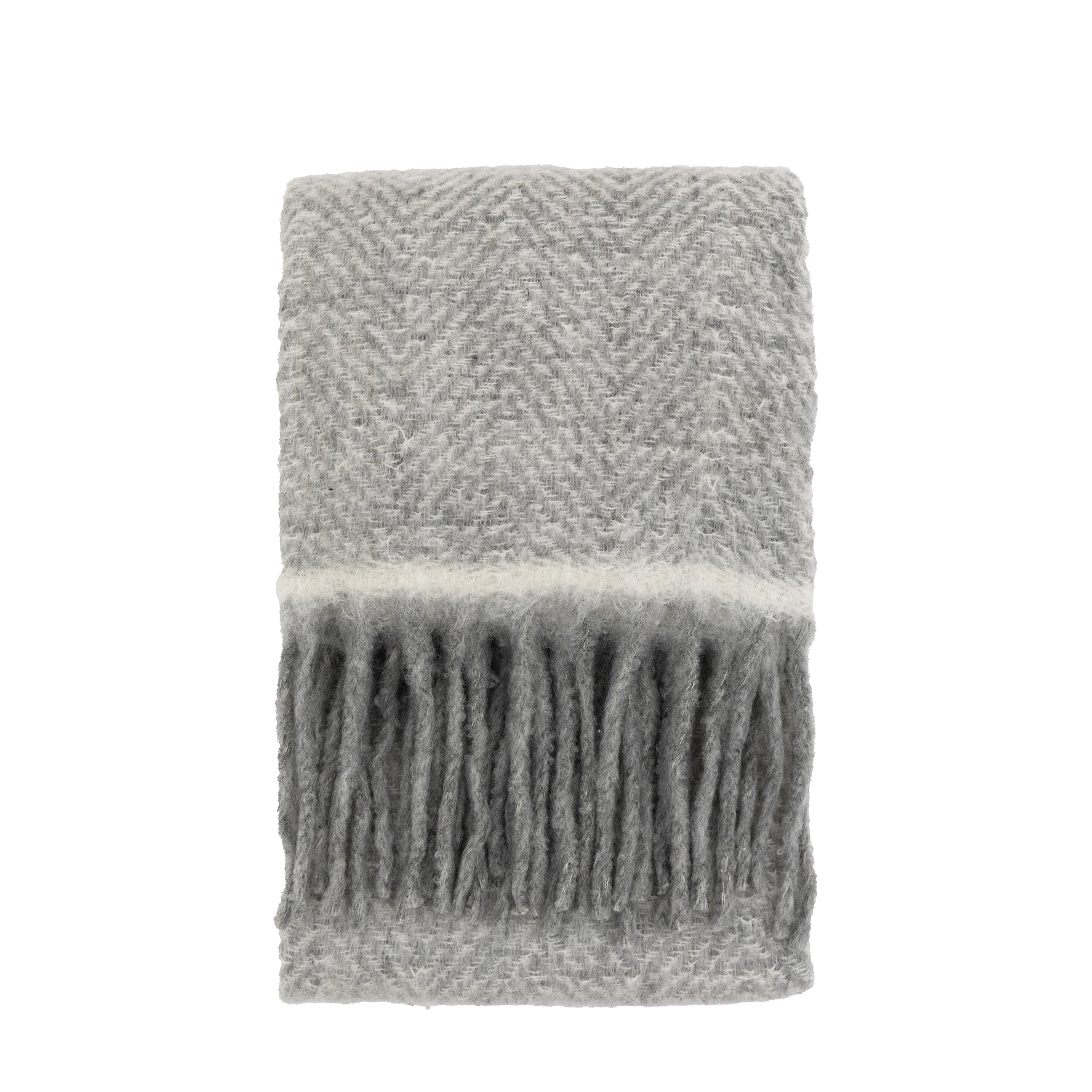 Louis Grey Fringe Throw